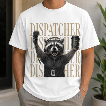 Funny 911 Dispatcher Shirt, Raccoon Dispatcher Tee, Telecommunicator Gift, Comfort Colors Police Dispatcher Top, Night Shift Worker Gift