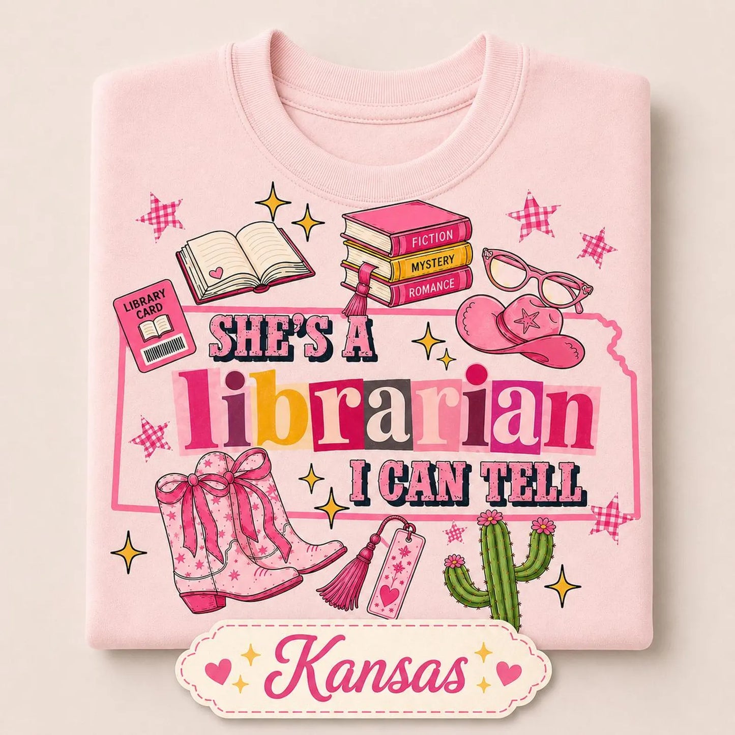 Personalized State Librarian Shirt, Custom Librarian Gift, She’s a Librarian I Can Tell Tee, Book Lover Library Shirt