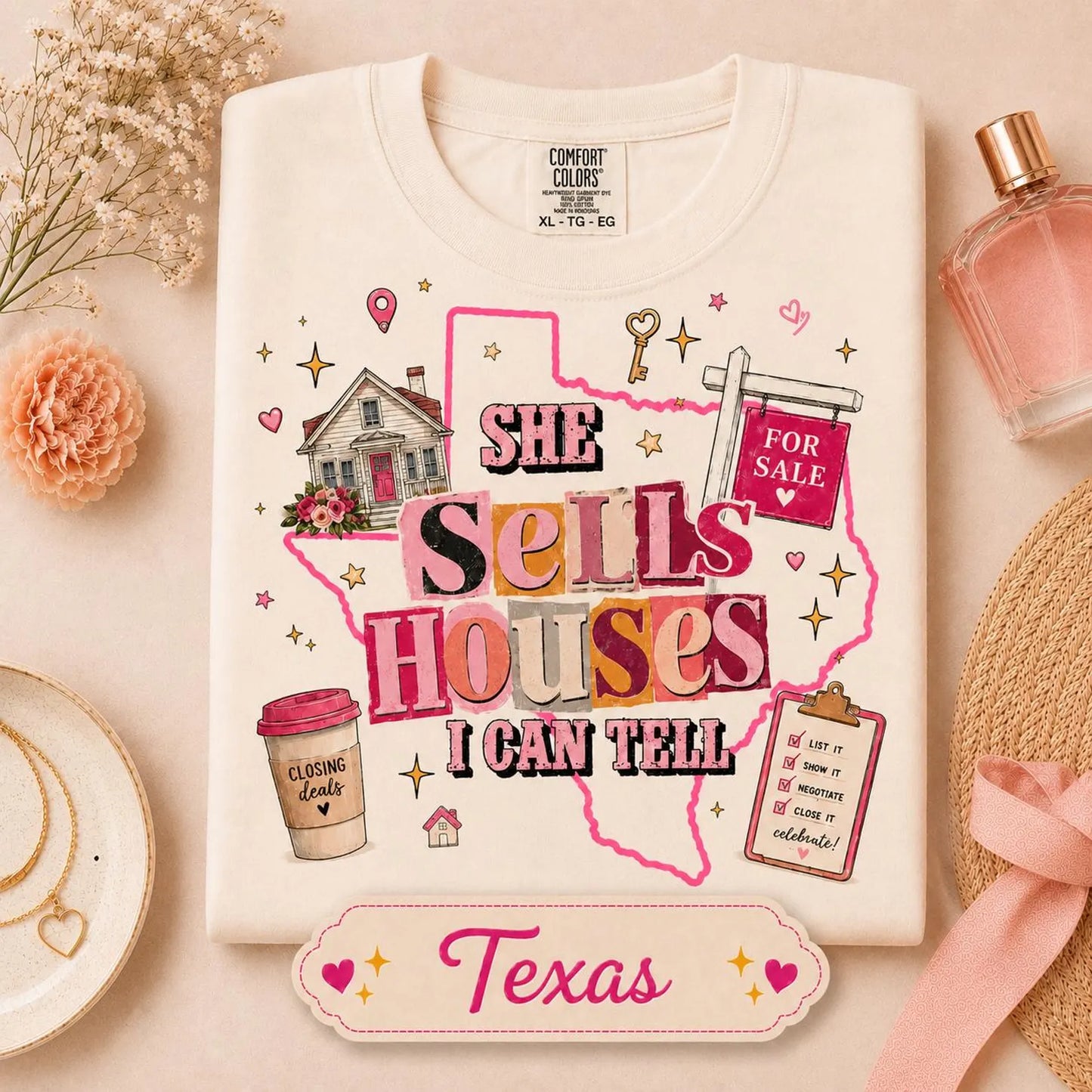 Realtor Shirt for Women, She Sells Houses I Can Tell Tee, Real Estate Agent Gift, Western Cowgirl Realtor T-Shirt, Closing Day Top