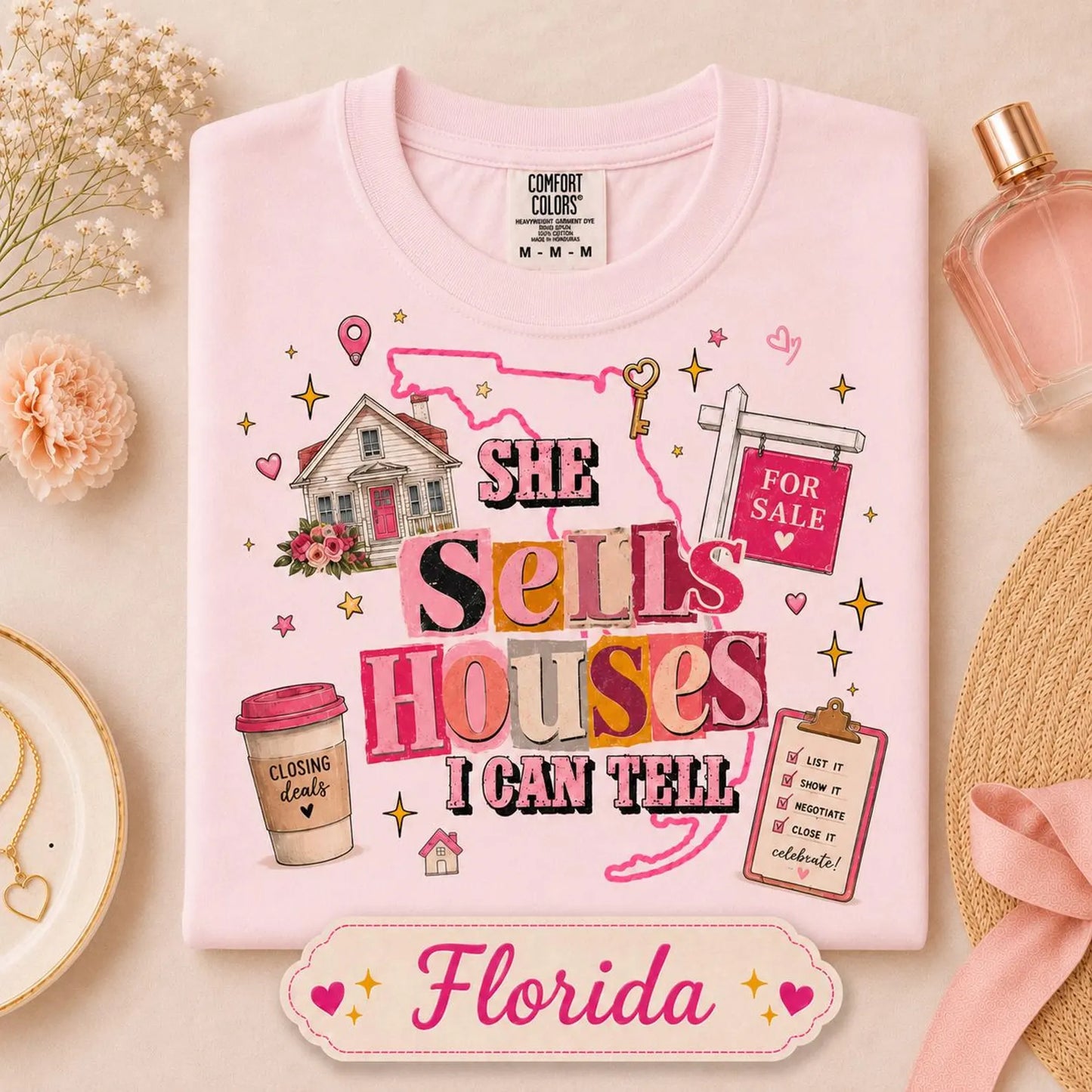 Realtor Shirt for Women, She Sells Houses I Can Tell Tee, Real Estate Agent Gift, Western Cowgirl Realtor T-Shirt, Closing Day Top