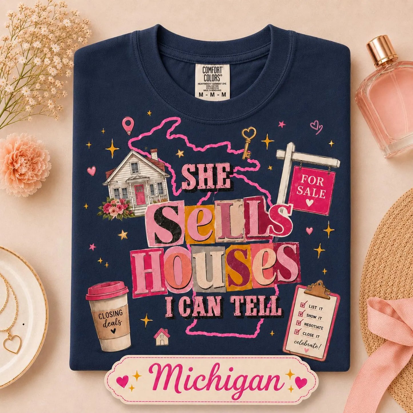 Realtor Shirt for Women, She Sells Houses I Can Tell Tee, Real Estate Agent Gift, Western Cowgirl Realtor T-Shirt, Closing Day Top