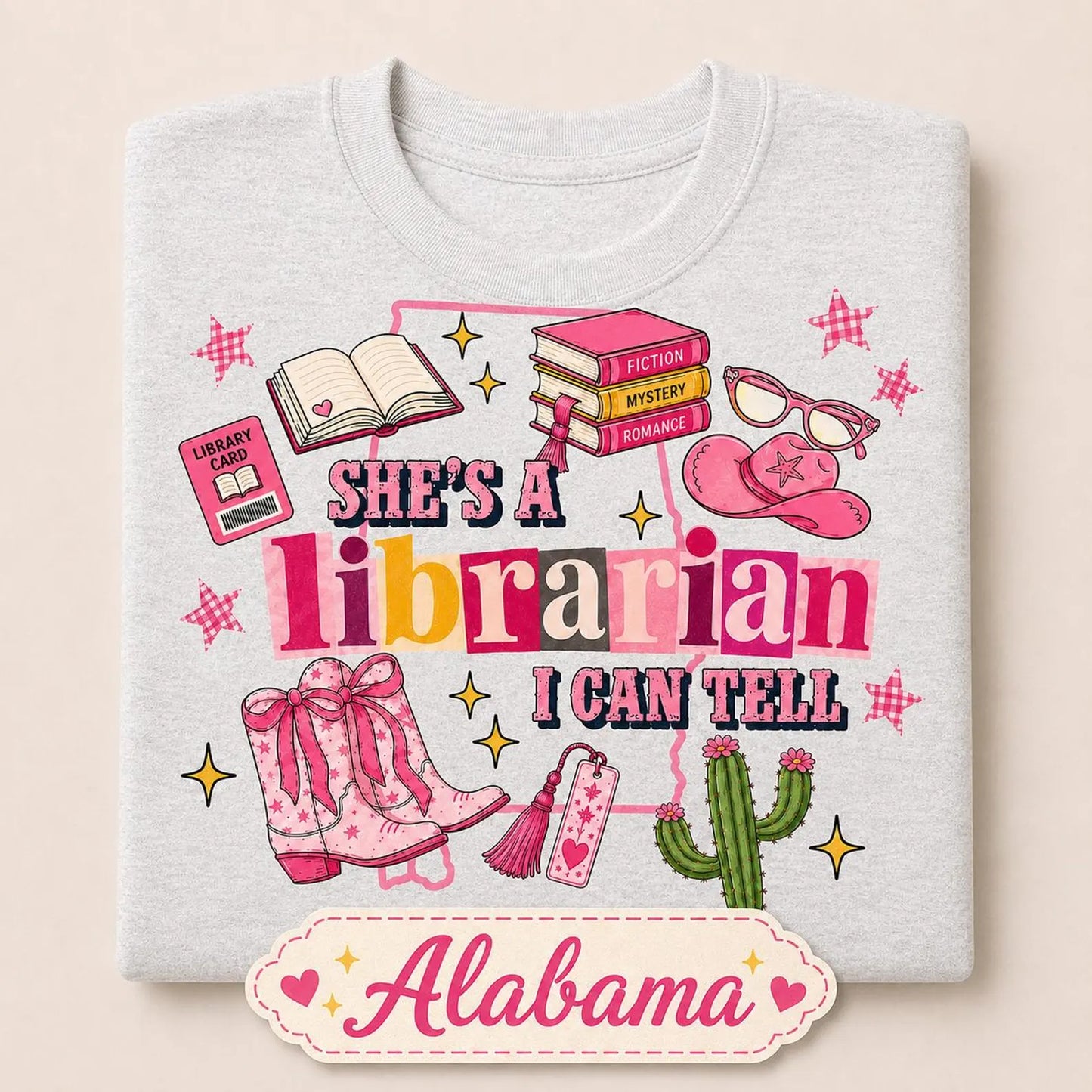 Personalized State Librarian Shirt, Custom Librarian Gift, She’s a Librarian I Can Tell Tee, Book Lover Library Shirt