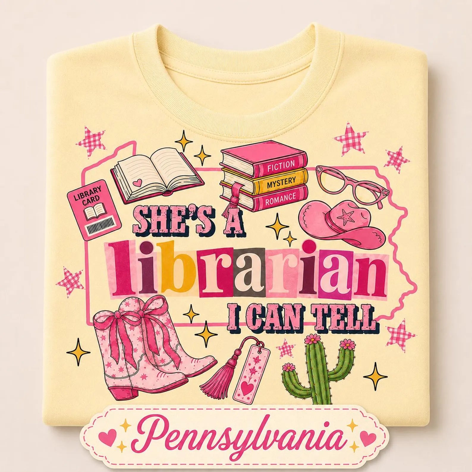 Personalized State Librarian Shirt, Custom Librarian Gift, She’s a Librarian I Can Tell Tee, Book Lover Library Shirt