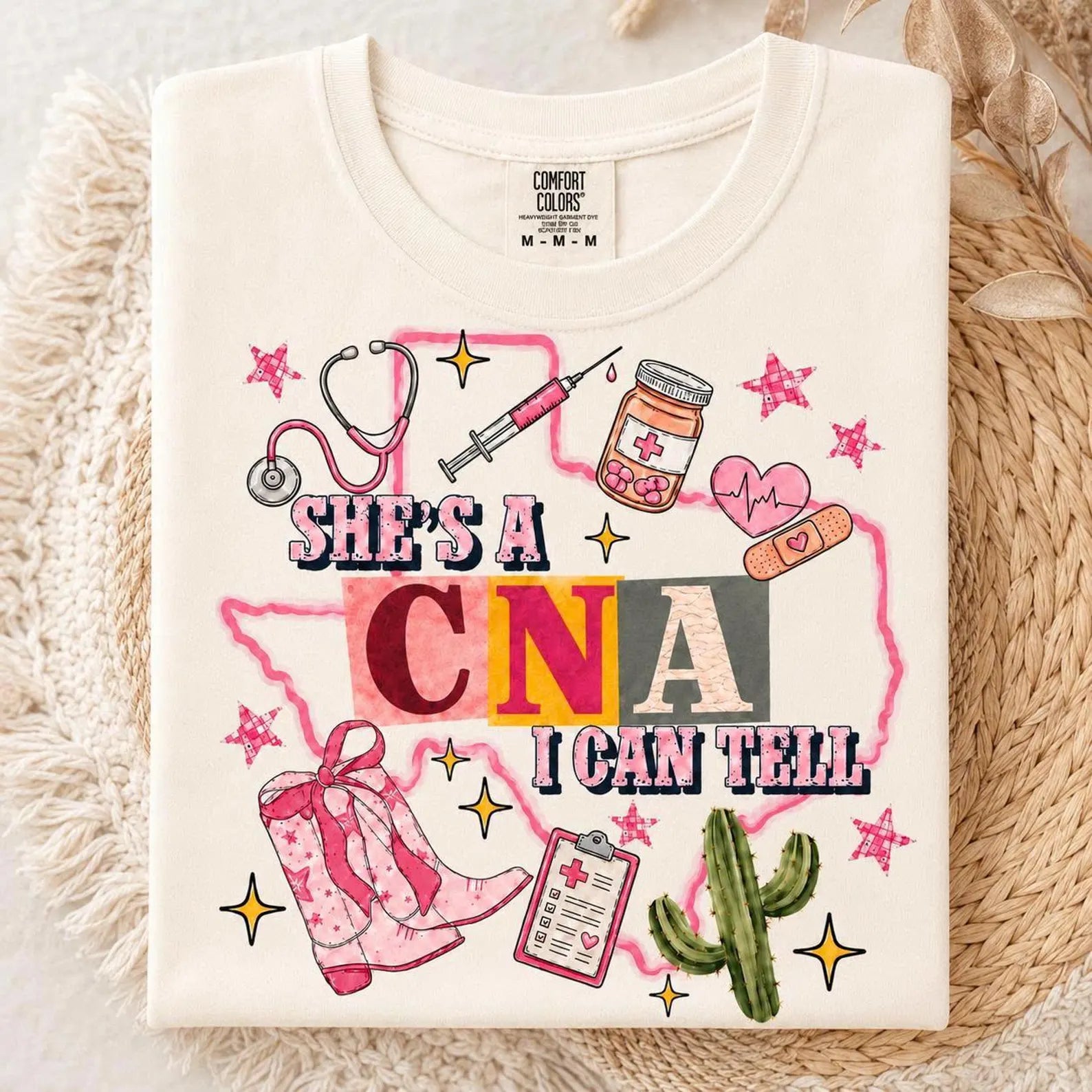 Personalized State CNA Shirt, Custom Certified Nursing Assistant Gift, She’s a CNA I Can Tell Tee, Western Nurse Shirt