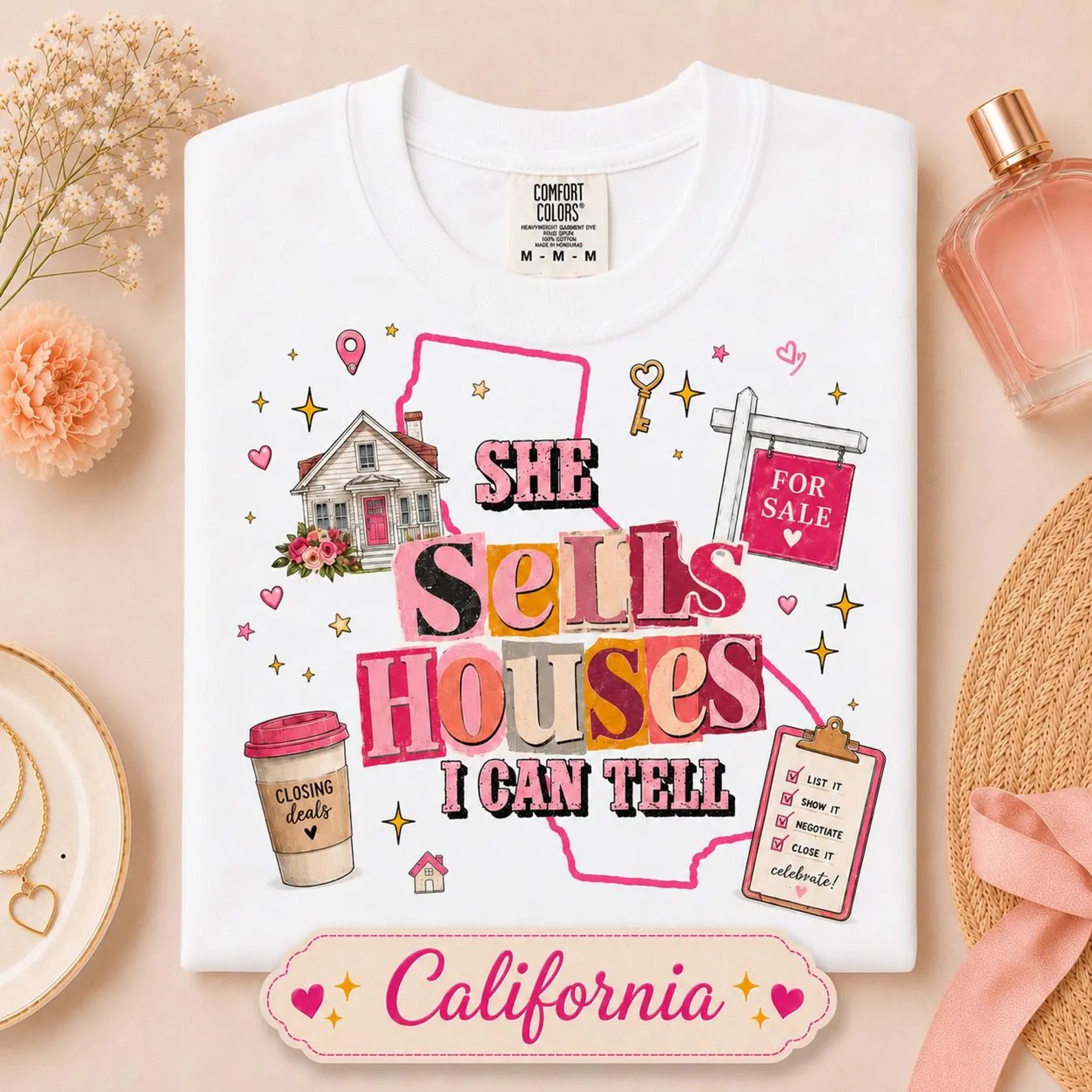 Realtor Shirt for Women, She Sells Houses I Can Tell Tee, Real Estate Agent Gift, Western Cowgirl Realtor T-Shirt, Closing Day Top