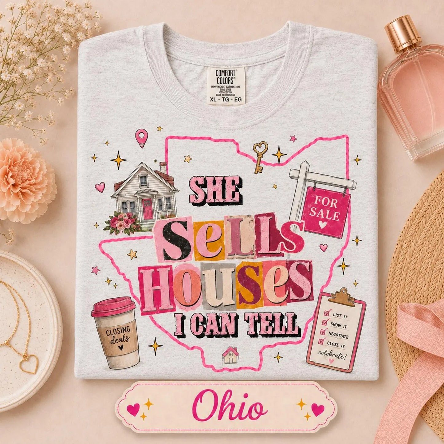 Realtor Shirt for Women, She Sells Houses I Can Tell Tee, Real Estate Agent Gift, Western Cowgirl Realtor T-Shirt, Closing Day Top