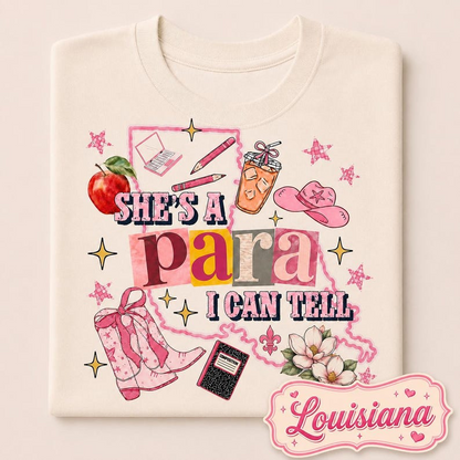 Custom State Shirt, She’s a Para I Can Tell Shirt, Paraprofessional Gift, Teacher Aide Shirt, School Staff Comfort Colors Tee