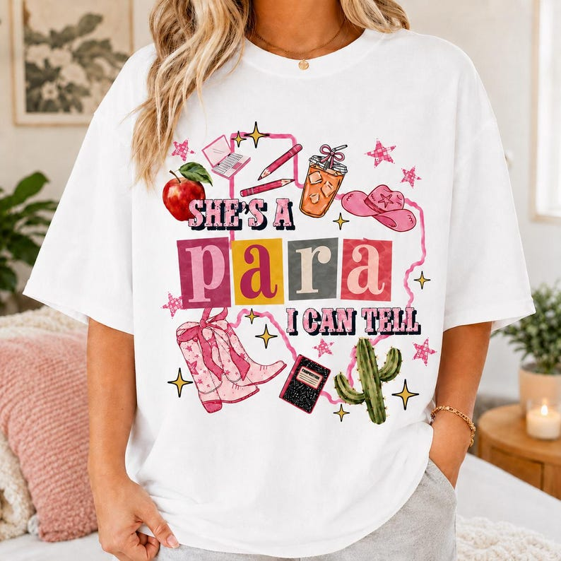 Custom State Shirt, She’s a Para I Can Tell Shirt, Paraprofessional Gift, Teacher Aide Shirt, School Staff Comfort Colors Tee