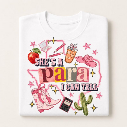 Custom State Shirt, She’s a Para I Can Tell Shirt, Paraprofessional Gift, Teacher Aide Shirt, School Staff Comfort Colors Tee