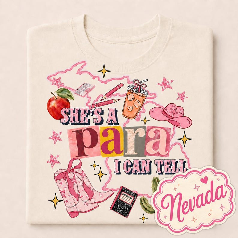Custom State Shirt, She’s a Para I Can Tell Shirt, Paraprofessional Gift, Teacher Aide Shirt, School Staff Comfort Colors Tee